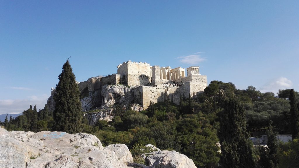 Akropolis vor blauem Himmel, Athen